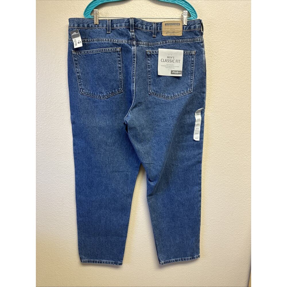 VTG NWT Eddie Bauer Men's Classic Fit 40x30 Denim Jeans Cotton Workwear - Picture 2 of 5